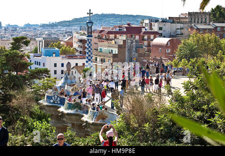 Parc Güell Barcellona Foto Stock