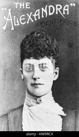 ALEXANDRA DELLA DANIMARCA (1844-1925), moglie di Edoardo VII. La sua immagine usata in un 1880 annuncio pubblicitario per una marca di dentifricio chiamato dopo di lei. Foto Stock