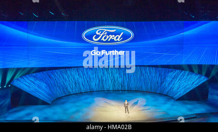 Ford CEO Mark Fields al North American International Auto Show (NAIAS). Foto Stock