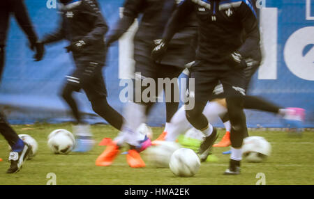 Darmstadt, Germania. Il 1° febbraio 2017. I giocatori durante una sessione di formazione della Bundesliga tedesca team SV Darmstadt 98 a Darmstadt, Germania, 1 febbraio 2017. Foto: Frank Rumpenhorst/dpa/Alamy Live News Foto Stock