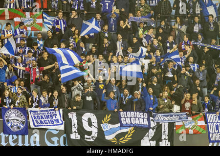 Vigo, Spagna. 2° febbraio 2017. La Copa del Rey semi-match finale tra il Real Club Celta de Vigo e Deportivo Alaves in Balaidos stadium, Vigo. Credito: Brais Seara/Alamy Live News Foto Stock