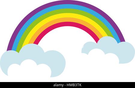 Rainbow, icona di stile piatto. San Patrick s Day simbolo. Isolato su sfondo bianco. Illustrazione Vettoriale. Illustrazione Vettoriale