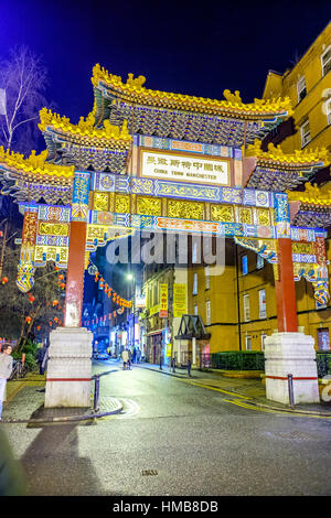 Arco cinese China Town Manchester Foto Stock