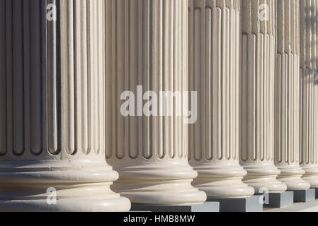 Pilastri e colonne di vecchi Davidson County Courthouse Lexington North Carolina Foto Stock