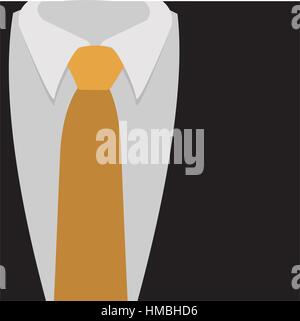 Silhouette di colore con formali indossare giacca e cravatta close up illustrazione vettoriale Illustrazione Vettoriale