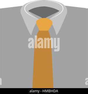 Silhouette di colore con camicia e cravatta close up illustrazione vettoriale Illustrazione Vettoriale