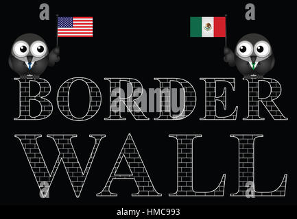 La rappresentanza degli Stati Uniti d'America muro di frontiera con il Messico Foto Stock
