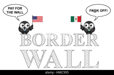 La rappresentanza degli Stati Uniti d'America muro di frontiera con il Messico Foto Stock