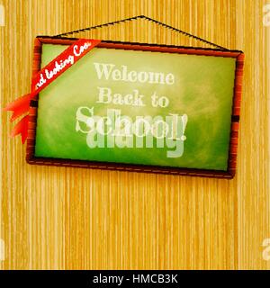 Si torna a scuola, scritti sulla lavagna con il gesso EPS plus10 file vettoriali Illustrazione Vettoriale