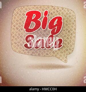 Vendita accedi retrò discorso bolla. EPS 10 Illustrazione Vettoriale