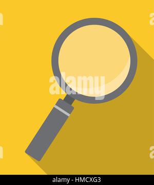 Lente di ingrandimento su sfondo giallo immagine dell'icona illustrazione vettoriale design Illustrazione Vettoriale