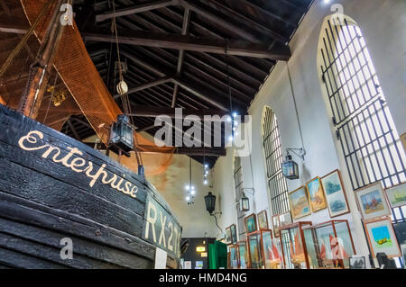 Hastings, Inghilterra - Dicembre 30, 2016: interni dei pescatori il museo costruito nel 1912, Hastings, West Sussex, Regno Unito Foto Stock