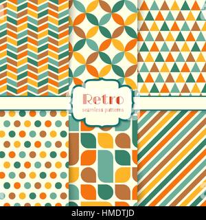 Retrò seamless schemi impostati Illustrazione Vettoriale