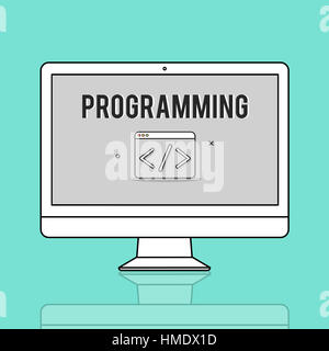 Programmazione del codice del sito Web un concetto di rete Foto Stock