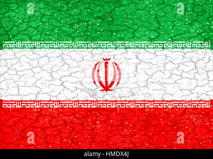 Iran bandiera nazionale in stile grunge design Foto Stock