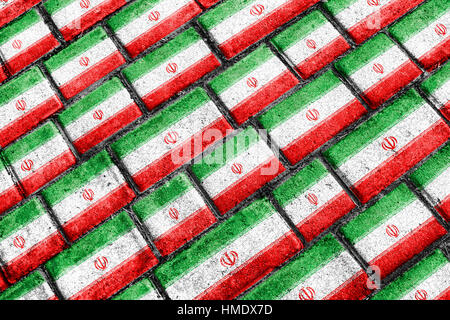 Urban stile grunge iran bandiera nazionale motivo Motif Foto Stock