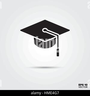 Vettore Mortarboard icona. Simbolo di istruzione Illustrazione Vettoriale