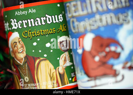 Natale birre belghe Foto Stock