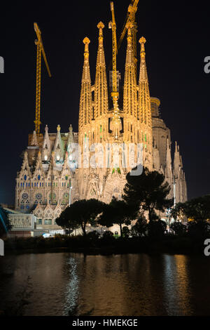 Cattedrale Sagrada Familia design by Antoni Gaudi, Barcellona, in Catalogna, Spagna. Foto Stock