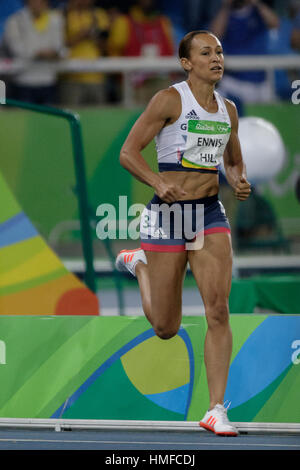 Rio de Janeiro, Brasile. Il 13 agosto 2016. Jessica Ennis-Hill (GBR) vince la medaglia d argento nel heptathlon al 2016 Olimpiadi estive. ©Paul J. Su Foto Stock