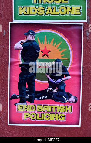 Dissidente repubblicano irlandese poster nel Bogside, DERRY - Londonderry, Irlanda del Nord Foto Stock