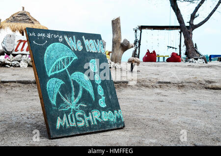 Spiaggia sabbiosa tropicale in un mare. Gili Trawangan, Indonesia Foto Stock