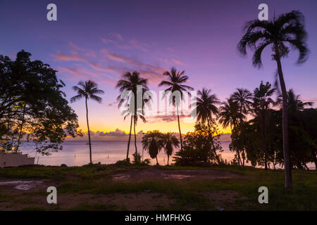 Tramonto della West Coast, St. James, Barbados, West Indies, dei Caraibi e America centrale Foto Stock