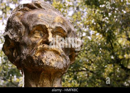 Giuseppe Verdi di bronzo testa dettaglio dal Golden Gate Park San Francisco U.S.A. Foto Stock