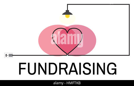 Supporto per la raccolta di fondi Icona cuore Concept Foto Stock