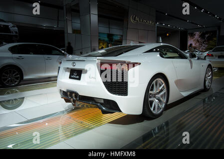 DETROIT, MI/STATI UNITI D'America - 14 gennaio: UN 2014 Lexus LFA car al North American International Auto Show (INC) il 14 gennaio 2014, a Detroit, Michigan. Foto Stock