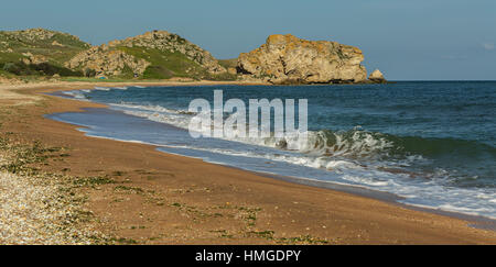 Generali beach all'alba. Regionale Karalar landscape park in Crimea. Foto Stock