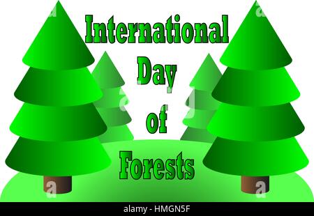 Giornata internazionale delle foreste, sfondo naturale Illustrazione Vettoriale