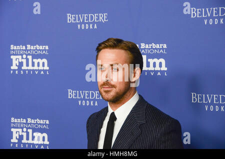 Santa Barbara, Stati Uniti d'America. 03Feb, 2017. Ryan Gosling assiste la straordinaria esecuzione del premio di anno presentato da Belvedere Vodka al xxxii annuale di Santa Barbara International Film Festival presso il Teatro di Arlington a Santa Barbara in California su Febru Foto Stock