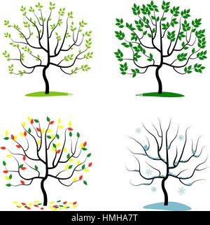 Set di stagione tree Illustrazione Vettoriale