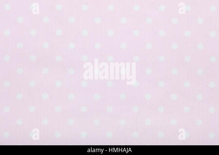 Pink polka dot fabric, macro sfondo texture Foto Stock