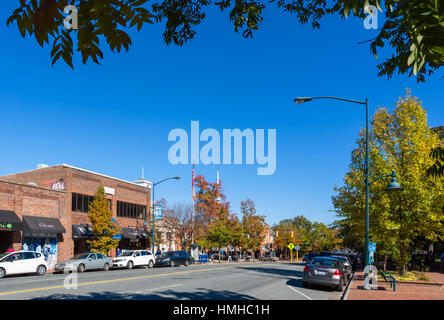 E Franklin Street nel centro di Chapel Hill, North Carolina, STATI UNITI D'AMERICA Foto Stock