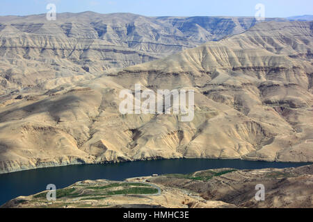 Paesaggio all'Old King Street, Wadi Mujib, Wadi Mujib, Wadi Mudjib, Arnontal, Giordania Foto Stock