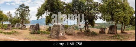 Panorama del sito 2, Piana di vasi, vicino a divieto Nakho Village, Xiang Khouang Provincia, Laos Foto Stock