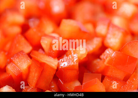 Red Capsicum pezzi Close Up Foto Stock