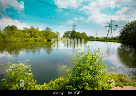 Vedute del fiume Test in Southampton, Hampshire area. Foto Stock