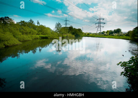 Vedute del fiume Test in Southampton, Hampshire area. Foto Stock