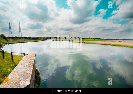 Vedute del fiume Test in Southampton, Hampshire area. Foto Stock