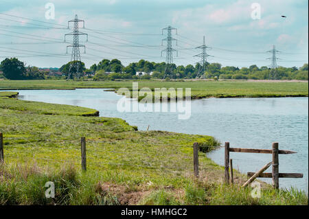 Vedute del fiume Test in Southampton, Hampshire area. Foto Stock