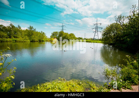 Vedute del fiume Test in Southampton, Hampshire area. Foto Stock