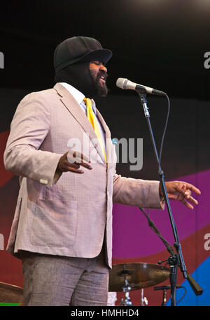 GREGORY PORTER canta su Jimmy Lyons stadio durante la 59a MONTEREY JAZZ FESTIVAL - California Foto Stock