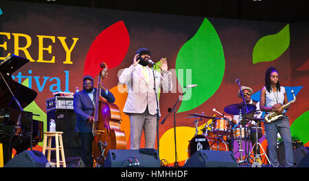 GREGORY PORTER canta su Jimmy Lyons stadio durante la 59a MONTEREY JAZZ FESTIVAL - California Foto Stock