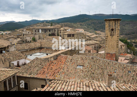 Viste di Sos del Rey Catolico. È una città storica e comune nella provincia di Saragozza, Aragona, orientale della Spagna. Foto Stock