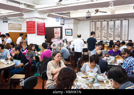 All'interno di Lin Heung Tea House Hong Kong Foto Stock