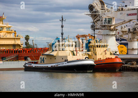 Barche rimorchiatore a Tampa Bay Florida Foto Stock