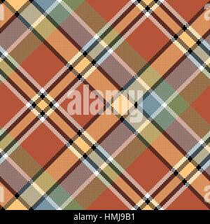 Brown beige tessuto diagonale pixeled texture seamless pattern. Illustrazione Vettoriale. Illustrazione Vettoriale